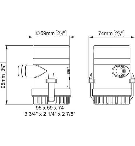 Elettropompa UP500 ad immersione 12V portata 32 l/min