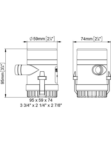 Elettropompa UP500 ad immersione 12V portata 32 l min