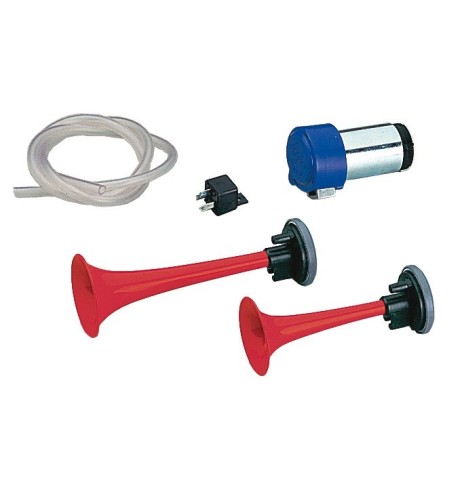 Kit trombe elettropneumatiche 12V 2 cornetti suono unito