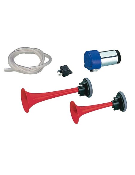 Kit trombe elettropneumatiche 12V 2 cornetti suono unito