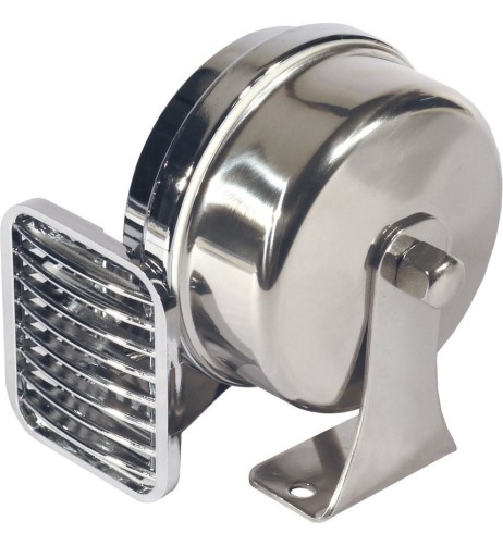 Tromba elettromagnetica 12V cromata tono alto con staffa di fissaggio