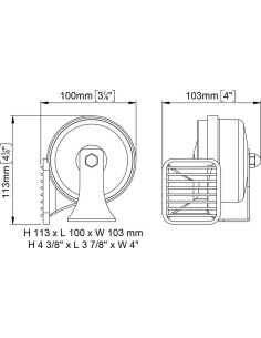 Tromba elettromagnetica 12V cromata tono alto con staffa di fissaggio 2
