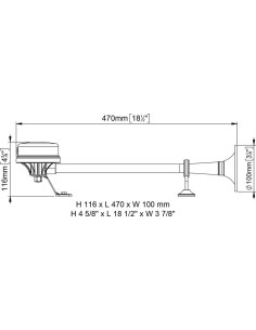 Tromba elettromagnetica in acciaio inox EM1 47cm 24V 2