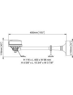 Tromba elettromagnetica in acciaio inox EM2 40cm 12V 2