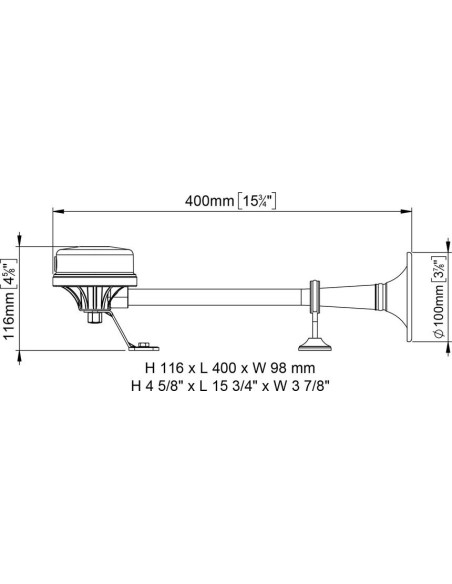 Tromba elettromagnetica in acciaio inox EM2 40cm 24V