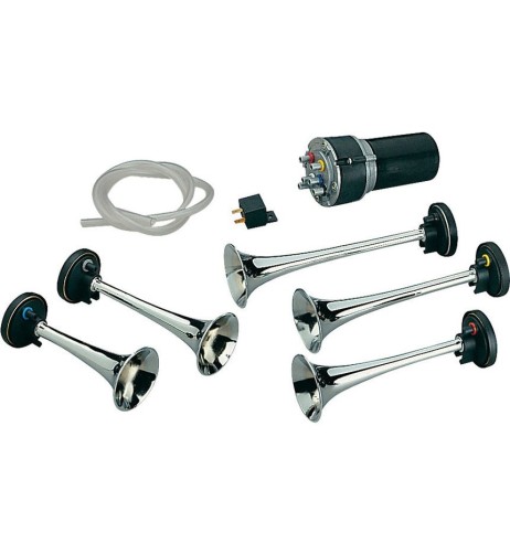 Tromba elettropneumatica 12V a 5 cornetti in metallo musicale Cucaracha