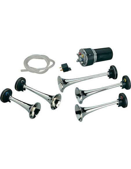Tromba elettropneumatica 12V a 5 cornetti in metallo musicale Cucaracha