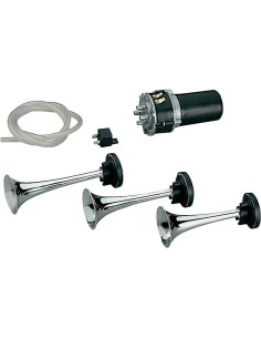 Tromba elettropneumatica 3 cornetti suono unito o alternato 12V
