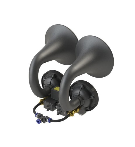 Tromba pneumatica 2 cornetti con elettrovalvola camion 12V