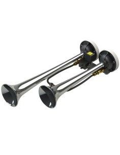 Tromba pneumatica aria compressa 2 suoni con elettrovalvola 24V