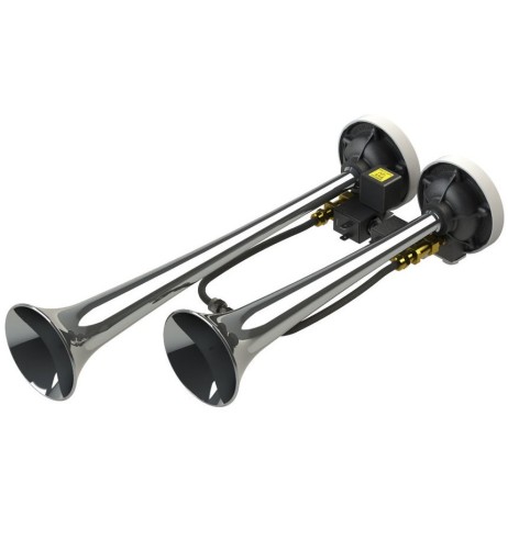 Tromba pneumatica aria compressa 2 suoni con elettrovalvola 24V