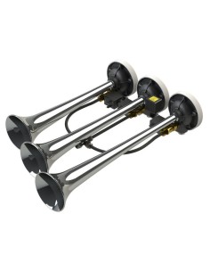 Tromba pneumatica aria compressa 3 suoni con elettrovalvola 12V