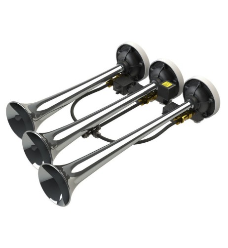 Tromba pneumatica aria compressa 3 suoni con elettrovalvola 12V