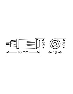 Spinotto DIN da presa accendisigari 12 24V max 15A 2