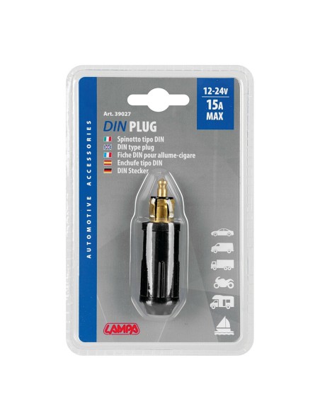 Spinotto DIN da presa accendisigari 12 24V max 15A