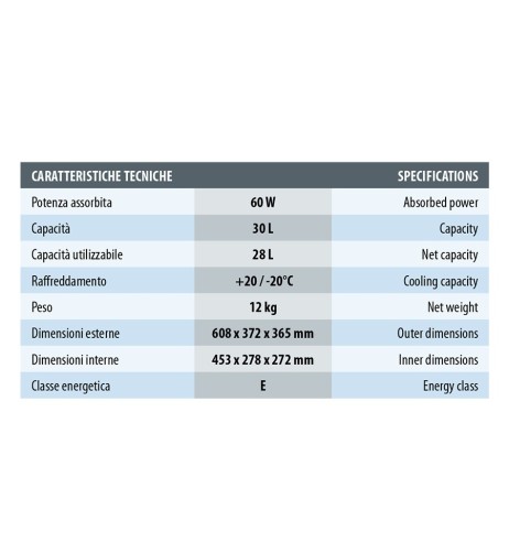 Frigorifero Congelatore a compressore 30 litri 12 24V 220V