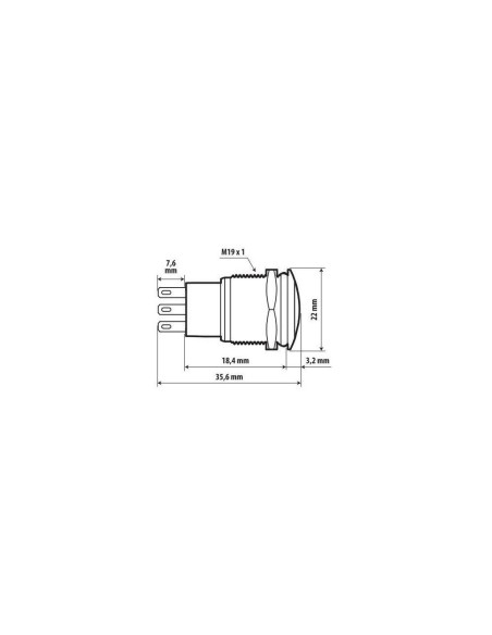 Interruttore a pulsante in acciaio inox con spia a Led 12 24V Rosso