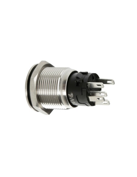 Interruttore a pulsante in acciaio inox con spia a Led 12 24V Blu