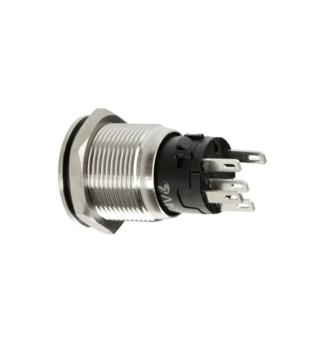 Interruttore a pulsante in acciaio inox con spia a Led 12 24V Arancio