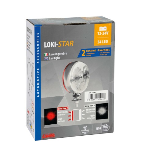 Luce ingombro 54 Led doppia funzione 12 24V Rosso Bianco