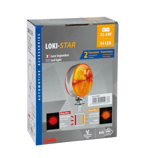 Luce ingombro 54 Led doppia funzione 12 24V Rosso Arancio