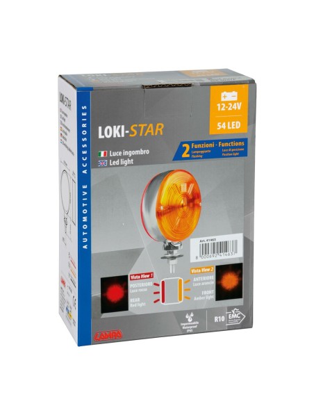 Luce ingombro 54 Led doppia funzione 12 24V Rosso Arancio