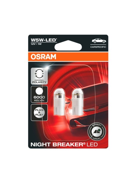 Coppia lampadine omologate Osram 12V Night Breaker Led W5W T10