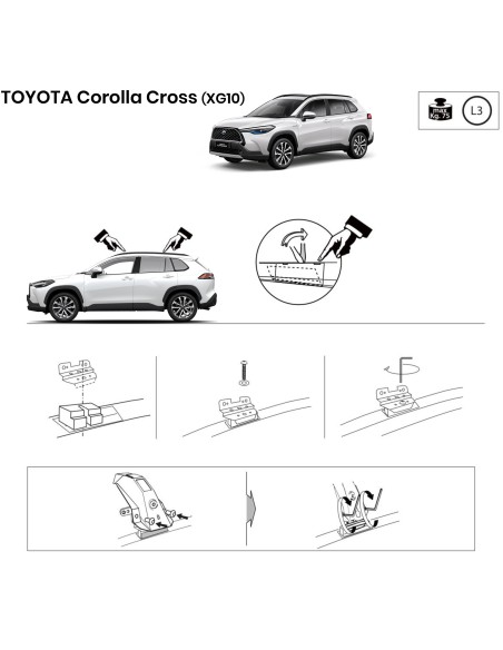 Kit barre portatutto LP64 per Toyota Corolla Cross dal 2022
