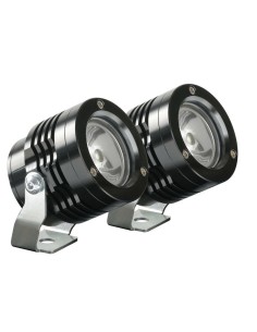 Coppia fari ausiliari a led 12V 1800lm in alluminio Nero