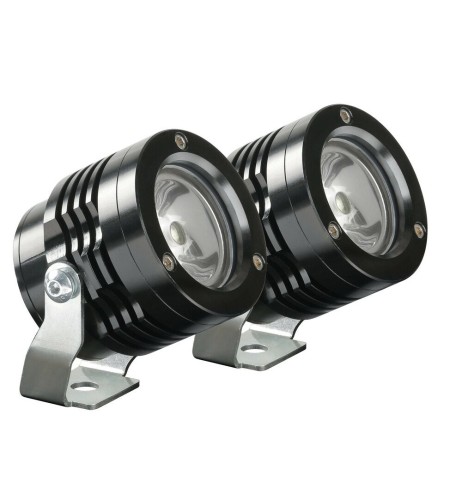 Coppia fari ausiliari a led 12V 1800lm in alluminio Nero