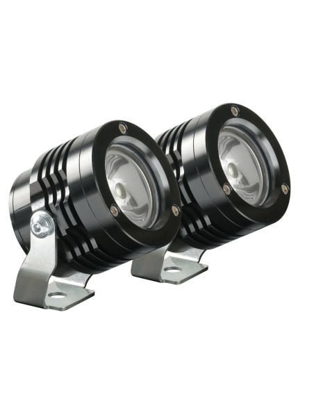 Coppia fari ausiliari a led 12V 1800lm in alluminio Nero