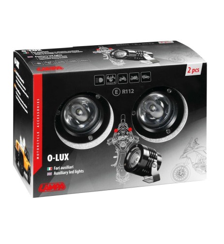 Coppia fari ausiliari a led 12V 1800lm in alluminio Nero