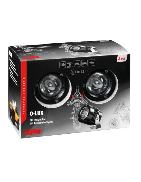 Coppia fari ausiliari a led 12V 1800lm in alluminio Nero