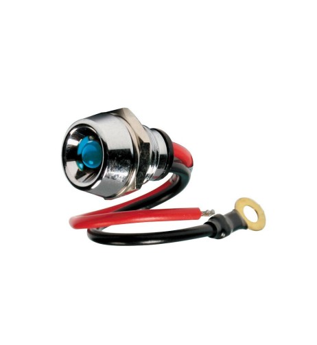Spia a LED 12V moto scooter auto colore BLU foro 11 2mm