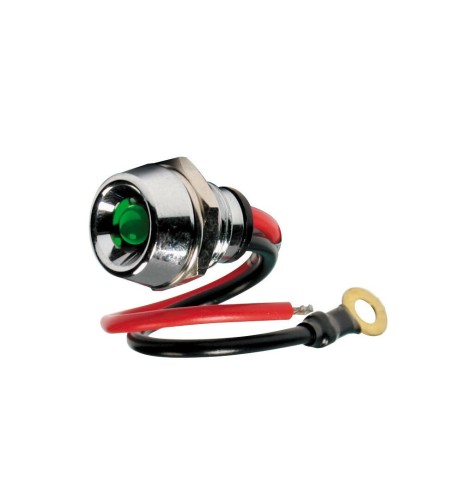 Spia a LED 12V moto scooter auto colore VERDE foro 11 2mm