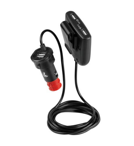 Caricabatteria 4 porte Usb con prolunga 180cm Fast Charge 7800mA 12 24V