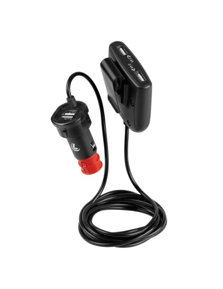 Caricabatteria 4 porte Usb con prolunga 180cm Fast Charge 7800mA 12 24V