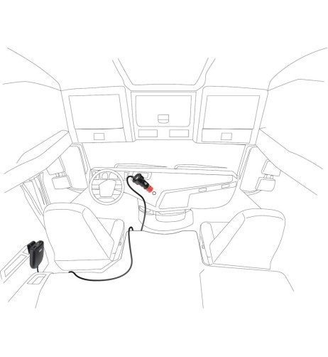 Caricabatteria 4 porte Usb con prolunga 180cm Fast Charge 7800mA 12 24V