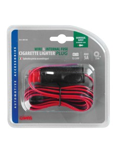 Spinotto universale per presa accendisigari 12 24V cavo 200cm Max 5A 2