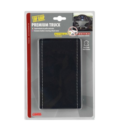 Coprivolante camion Premium Truck in pelle nera argento da cucire 44 46cm
