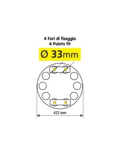 Anello coprimozzo inox pieno 422mm fori 33mm cerchi in acciaio Camion 2