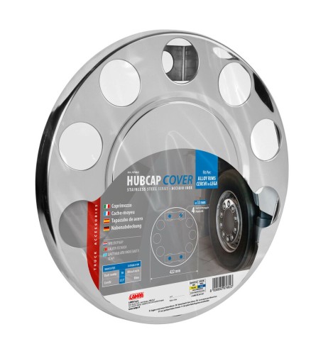 Anello coprimozzo inox pieno 422mm fori 33mm cerchi in acciaio Camion