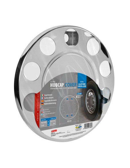 Anello coprimozzo inox pieno 422mm fori 33mm cerchi in acciaio Camion