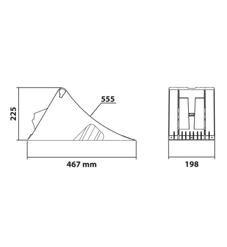 Calzatoia fermaruota termoplastica omologata 467x198xH225mm