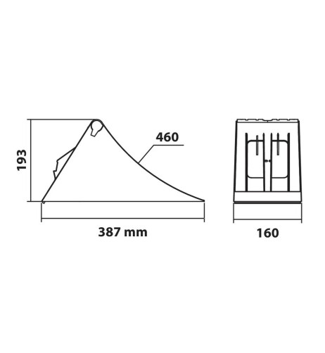 Calzatoia fermaruota termoplastica omologata 387x160xH193mm