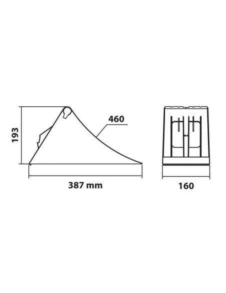 Calzatoia fermaruota termoplastica omologata 387x160xH193mm
