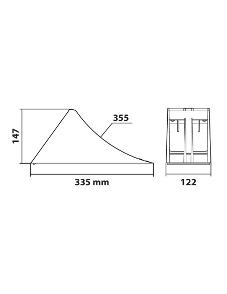 Calzatoia fermaruota termoplastica omologata 335x122xH147mm