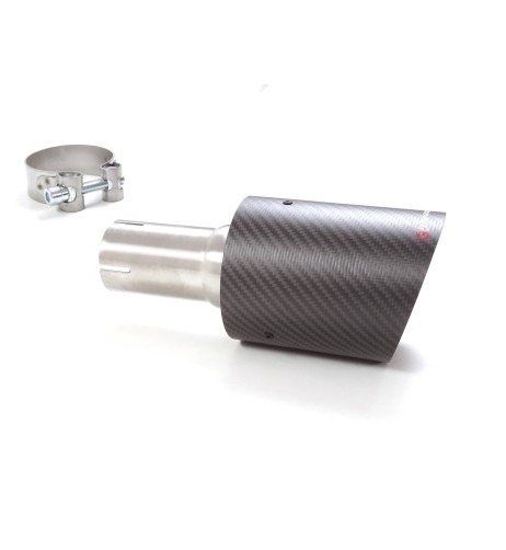 Terminale di scarico Carbon rotondo 100mm L225 Ragazzon RO 100 Carbon