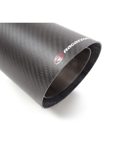 Terminale di scarico Carbon rotondo 90mm L225 Ragazzon RO 90 Carbon