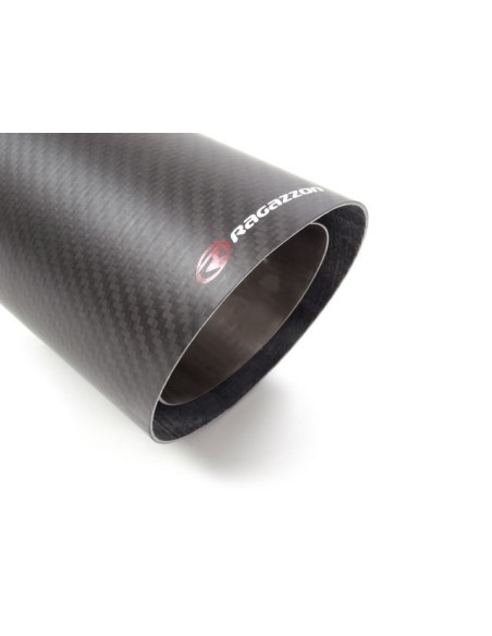 Terminale di scarico Carbon rotondo 90mm L225 Ragazzon RO 90 Carbon